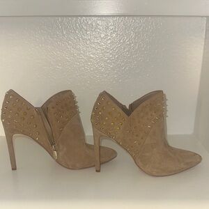 Sam Edelman Gold Studded Tan Heeled Boots